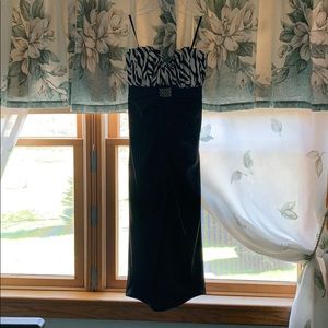 Black and zebra print strapless dress